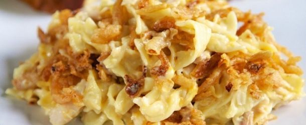 French Onion Chicken Noodle Casserole