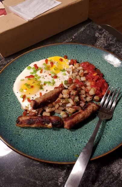 Fried eggs and Potatoes