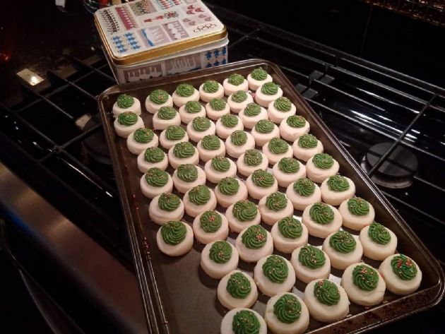 Frosted Whipped Shortbread Cookies 