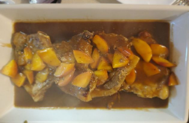 Georgia peach glazed pork chops