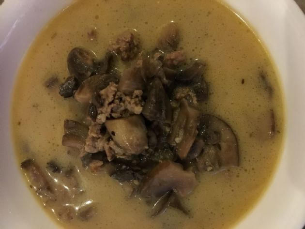 Golden Mushroom Turkey Sausage Soup