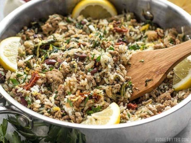 Greek Brown Rice Skillet