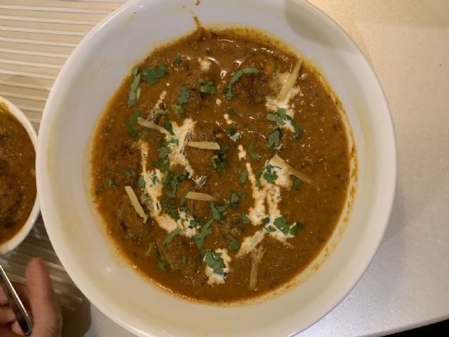 Green Moong Pakora Curry - PBDAVE - Gujarati Style