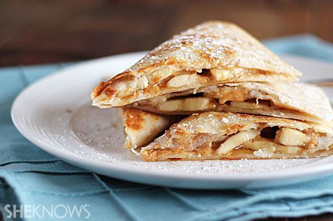 Grilled Peanut Butter and Banana Quesadilla