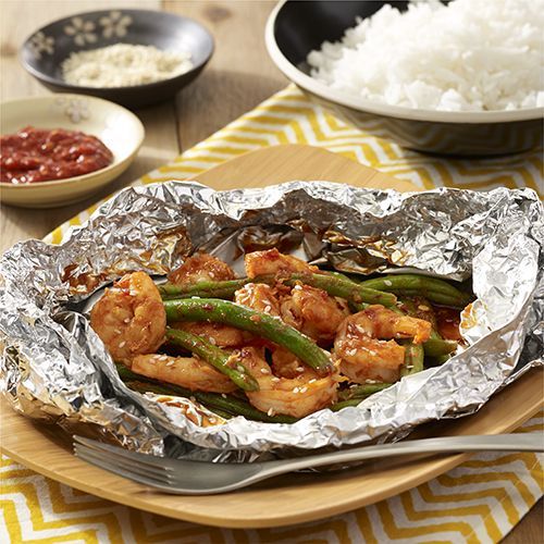 Grilled Spicy Shrimp Foil Packets