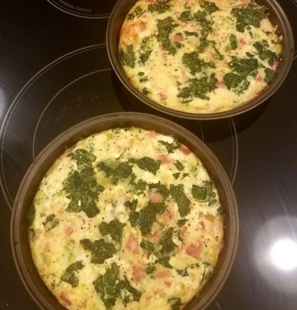 High Protein Crustless Quiche Broccoli Ham Spinach