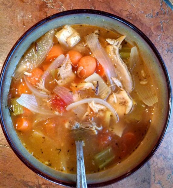 Homemade Turkey and  Brown Rice Soup