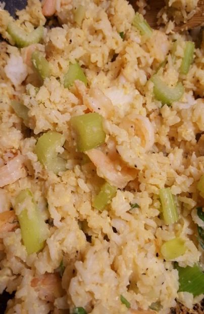 Homemade shrimp fried rice