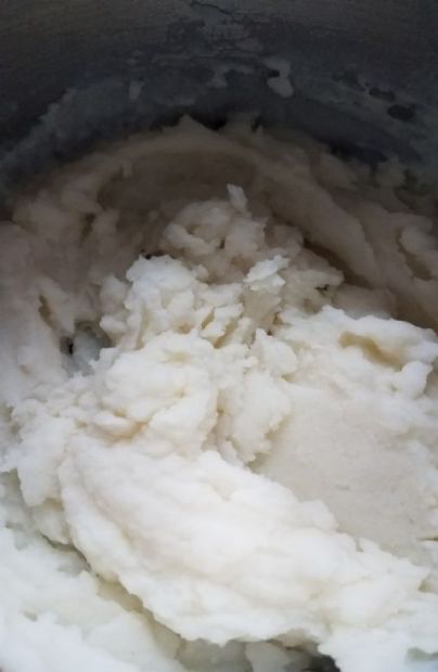 Hungry Jack Mashed Potatoes prepared with Almond Milk