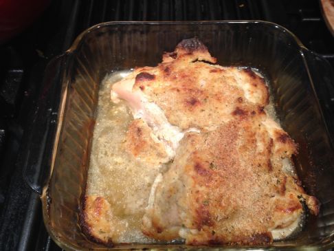 Italian Baked Chicken (sour cream, cheese, bread crumbs)