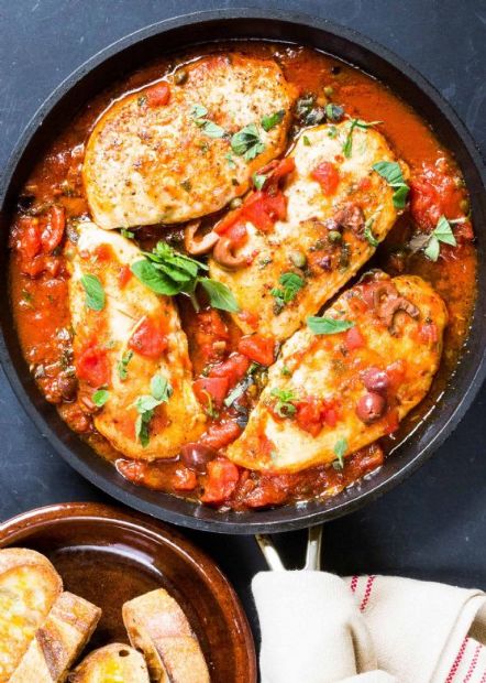 Italian Skillet Chicken Recipe | SparkRecipes