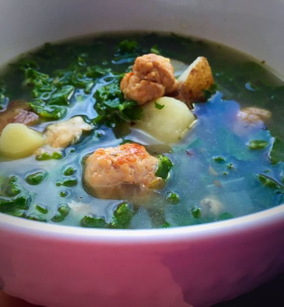 Kale and Italian Sausage Meatball Soup