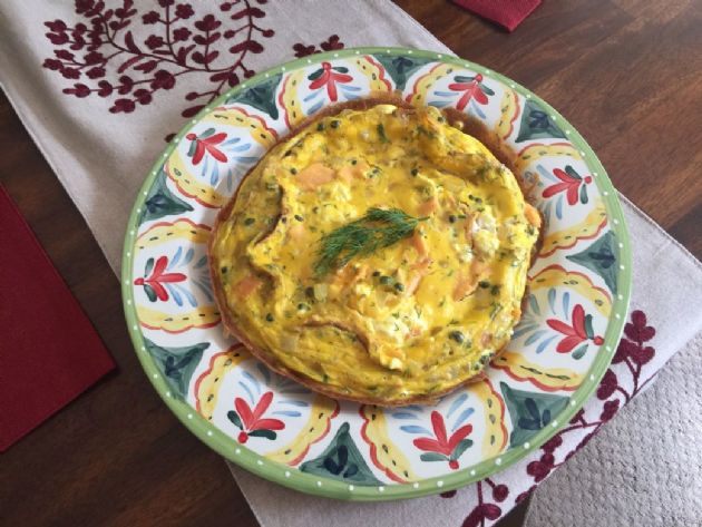 LJ's LEO Frittata with Capers, Cream Cheese & Dill