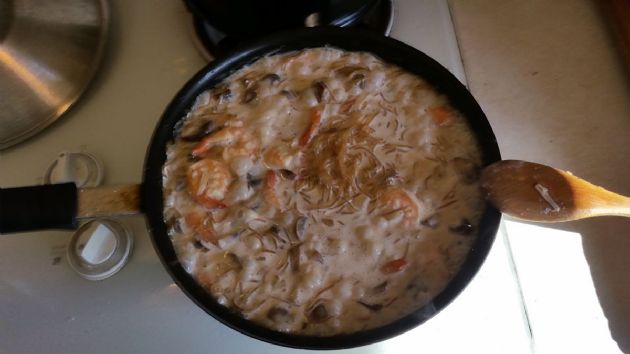 LOW Carb Shrimp Kelp Linguini Alfredo 