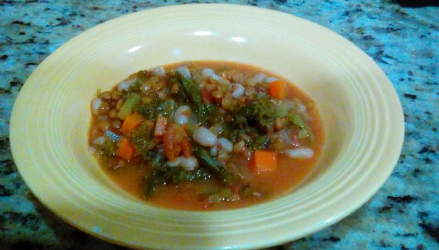 Lentil, Kale, White Bean Stew