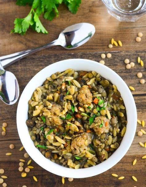 Lentil, Orzo, and Sausage Stew