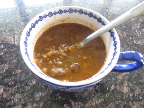 Lentils & Lamb Mediteranean Soup