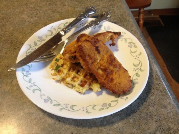 Linda's Savory Waffles with Oven-fried Chicken