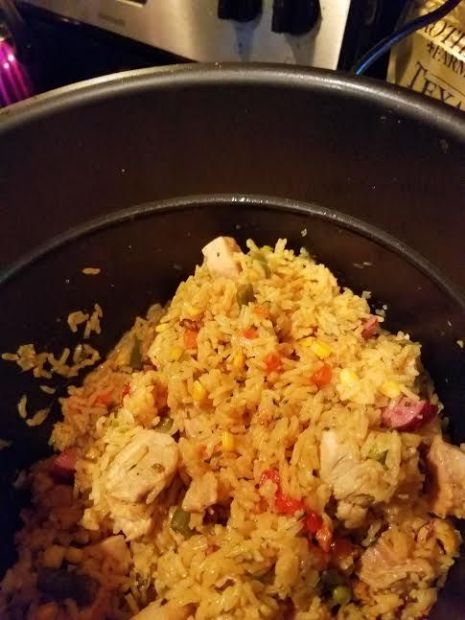 Low fat Arroz con Pollo in Pressure cooker 