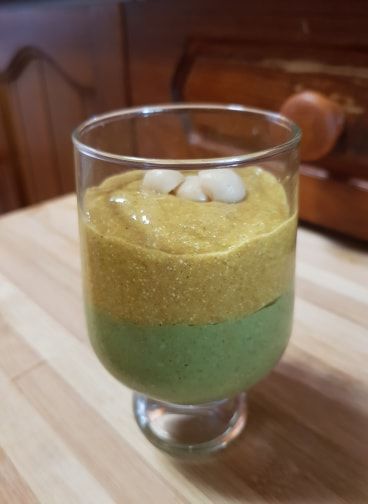 Mango Tumeric and  Matcha Chia Pudding