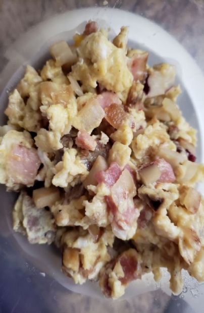 Meat lovers scrambled eggs Recipe | SparkRecipes