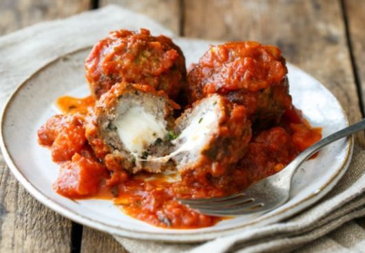 Mozzarella Stuffed Meatballs