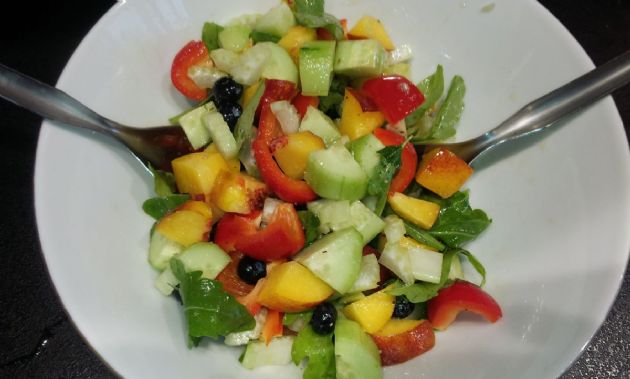 Nectarine and Blueberry Summer Garden Salad