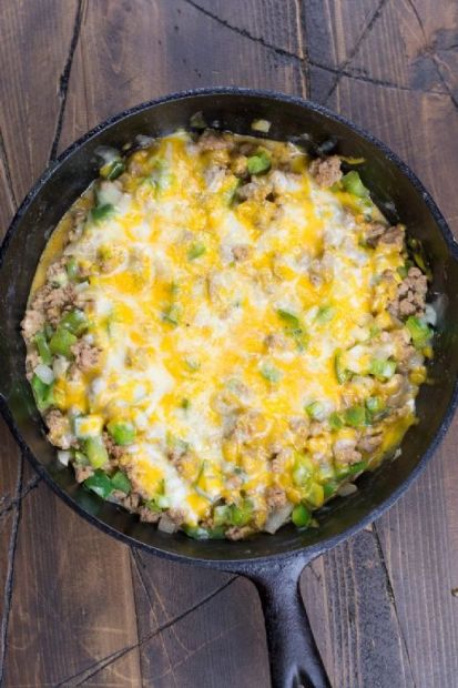 One Pan Keto Philly Cheesesteak Skillet