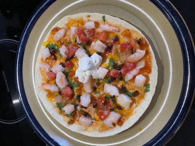 Open-Face Shrimp Quesadilla