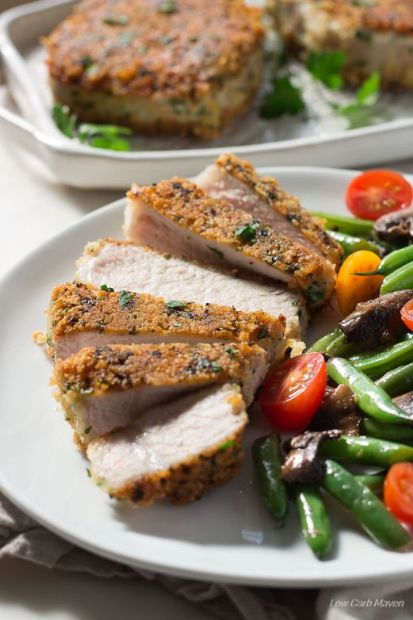 Parmesan Crusted Pork Chops from Low Carb Maven