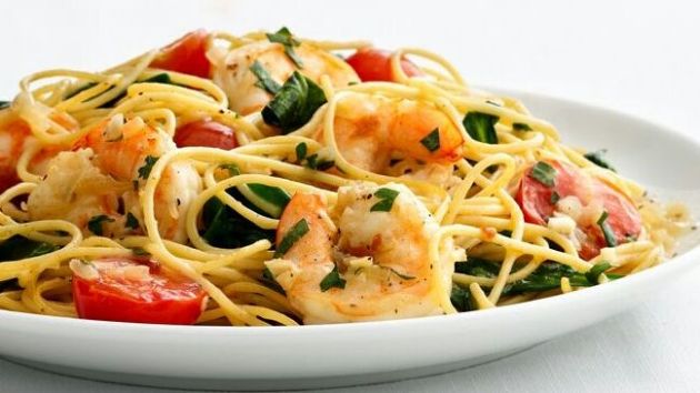 Parmesan Shrimp and Spinach pasta Recipe | SparkRecipes