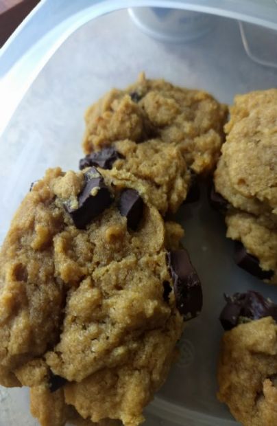 Peanut butter, chocolate chunk coconut flour cookies