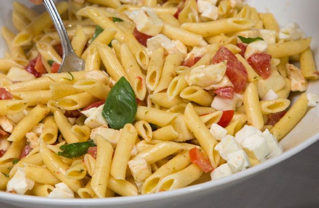 Penne with Tomato and Feta Recipe | SparkRecipes