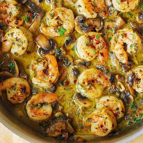 Pesto Shrimp with Mushrooms (Keto)