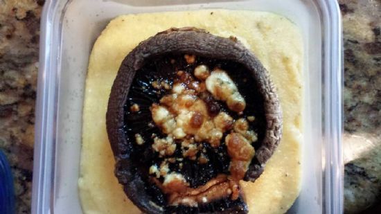 Polenta with Roasted Portobello Mushroom Caps