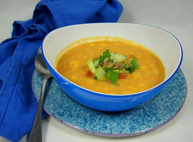 Pumpkin Corn Chia Chowder Soup