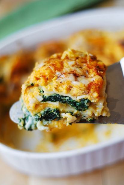 Pumpkin and Spinach Lasagna