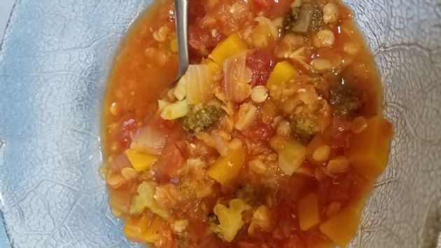 Red Lentil Veggie soup