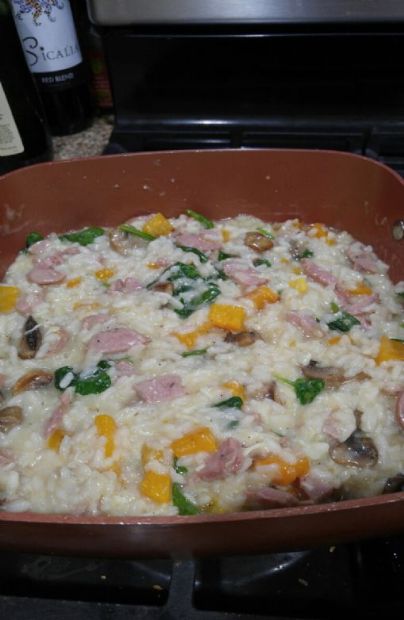 Risotto with Butternut Squash and Chicken Apple Sausage