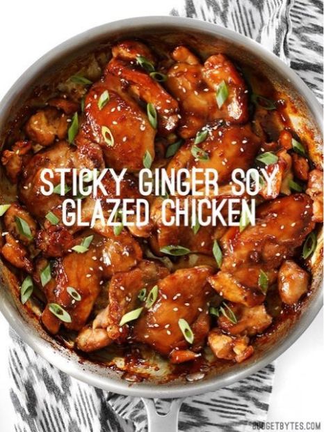 STICKY GINGER SOY GLAZED CHICKEN