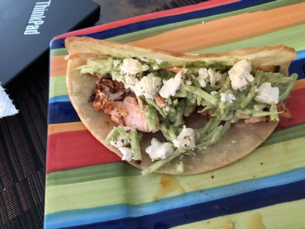 Salmon Tacos with Broccoli Slaw