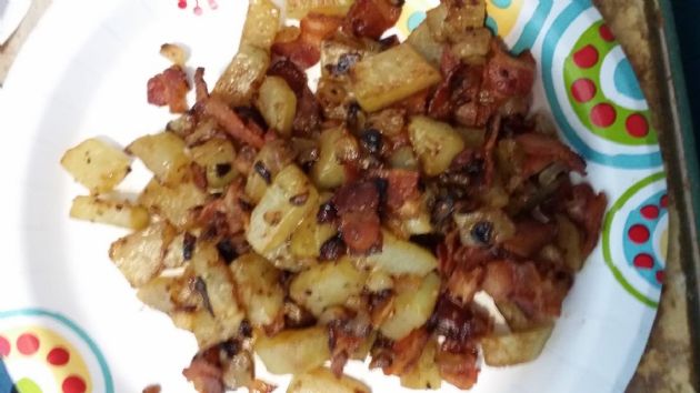 Sauteed Choyate Squash with onion and bacon