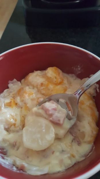 Scalloped Fauxtatoes and Ham Casserole