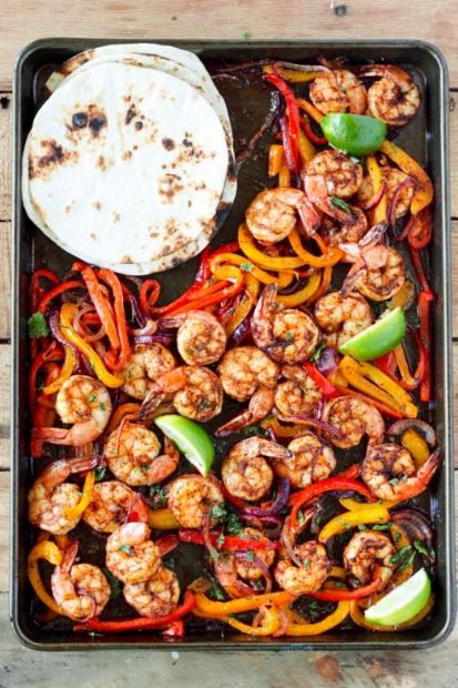 Sheet Pan Shrimp Fajitas