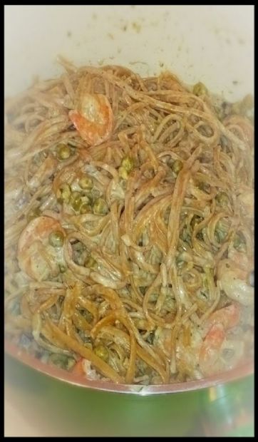 Shrimp Alfredo with Whole Wheat Linguine