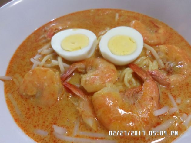 Singapore Laksa with Shrimp