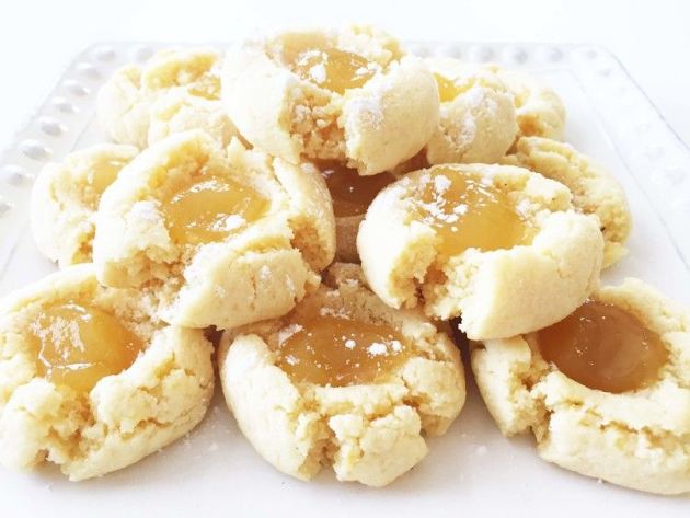 Skinny Lemon Thumbprint Cookies (gluten free)