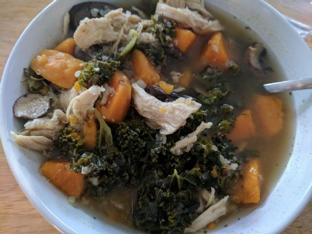 Slow Cooker Chicken, Kale and Sweet Potato Stew