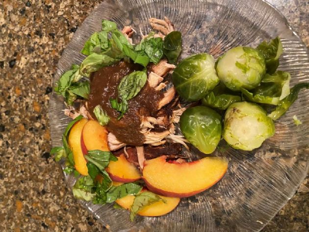 Slow Cooker Peach Chicken with Basil