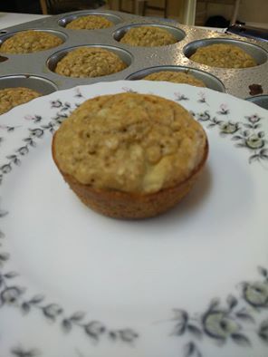 Spiced Banana oatmeal muffins